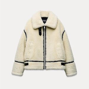 ZARA SHEARLING FLEECE BIKER JACKET